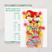 Menukeuze maaltijdopties schattige grillen Llama Informatiekaartje (Voorkant / Achterkant)