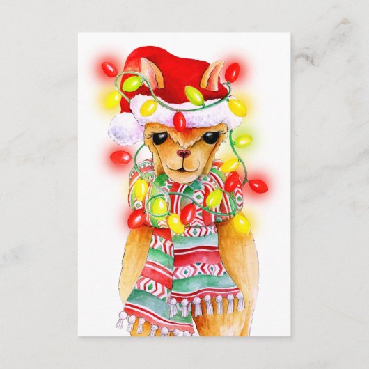 Menukeuze maaltijdopties schattige grillen Llama Informatiekaartje (Voorkant)