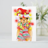 Menukeuze maaltijdopties schattige grillen Llama Informatiekaartje (Staand voorkant)