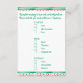 Menukeuze maaltijdopties schattige grillen Llama Informatiekaartje (Achterkant)