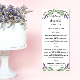Menulavendel violet eucalyptus greenery bithday reclamekaart