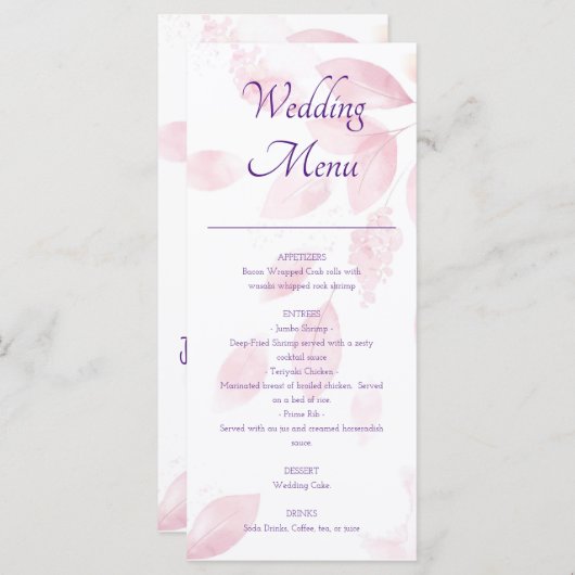 menuontwerp voor evenementen menu (Voorkant / Achterkant)