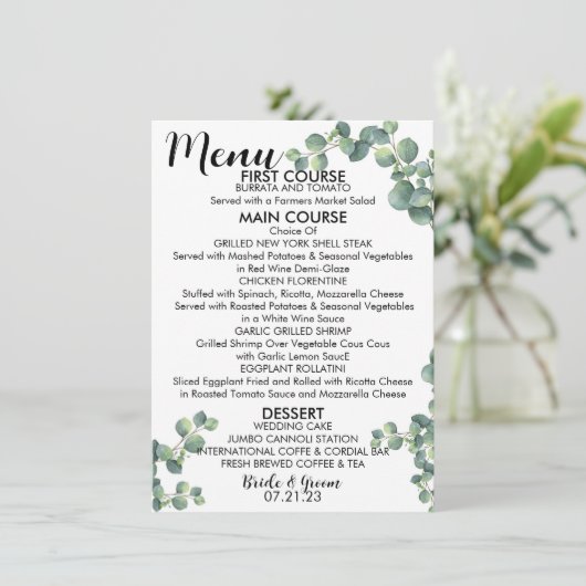 Menuopties Menu (Staand voorkant)