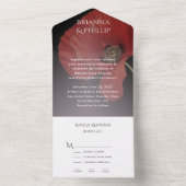 menuopties voor Elegant Red Poppy l op RSVP Weddin All In One Uitnodiging (Binnen)