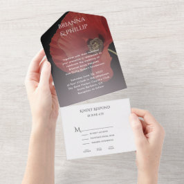 menuopties voor Elegant Red Poppy l op RSVP Weddin All In One Uitnodiging