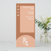 Menuplanner Donkere Terracotta Bruiloft Kaart (Staand voorkant)