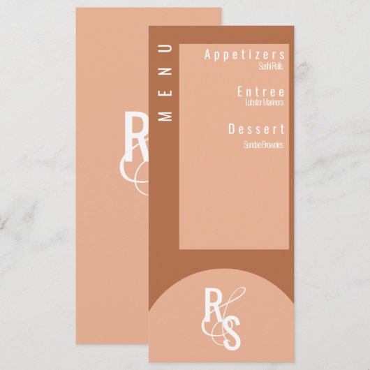 Menuplanner Donkere Terracotta Bruiloft Kaart (Voorkant / Achterkant)