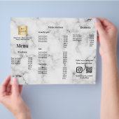 Menuprijslijst restaurantbar cafe marmer flyer (Hand)