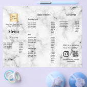 Menuprijslijst restaurantbar cafe marmer flyer (Enkel)