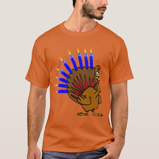 Menurkey Menorah Turkey T-Shirt (Voorkant)