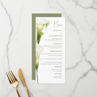 Menus for a modern wedding. menu