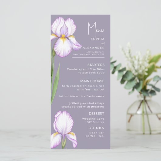 Menus for a modern wedding. menu (Staand voorkant)