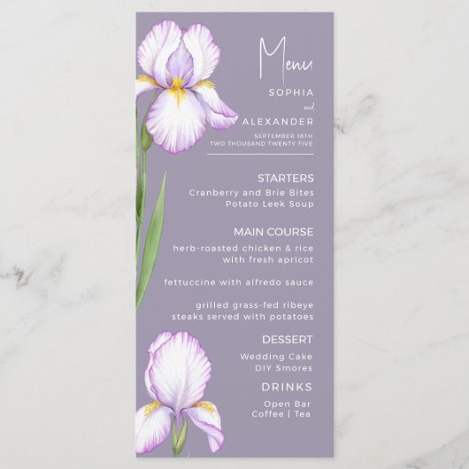 Menus for a modern wedding. menu (Voorkant)