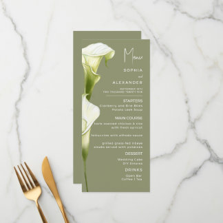 Menus for a modern wedding. menu