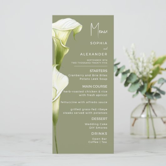 Menus for a modern wedding. menu (Staand voorkant)