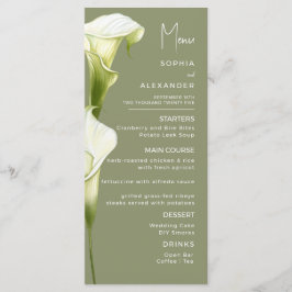 Menus for a modern wedding. menu