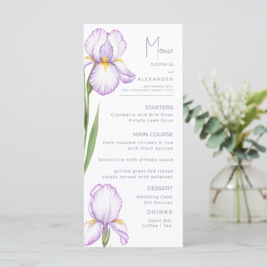 Menus for a modern wedding. menu (Staand voorkant)