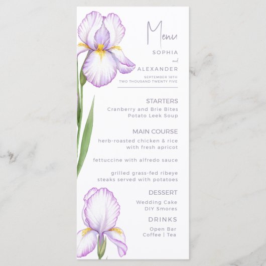 Menus for a modern wedding. menu (Voorkant)