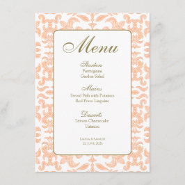 Menu's met perzikpatroon