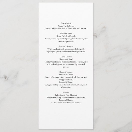 Menus Template Casamento Elegante Floral  Menu (Voorkant)
