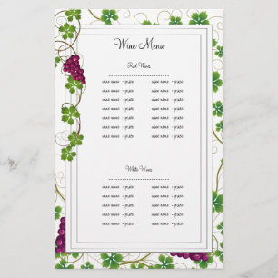 Menu's van de lijst van wijnbouwproducten