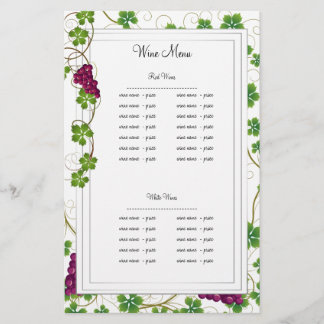 Menu's van de lijst van wijnbouwproducten