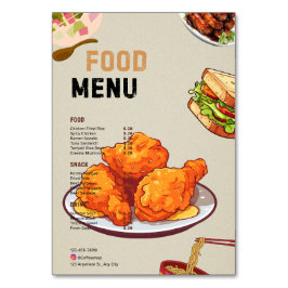 Menu's van het restaurant/cafetaria kaart