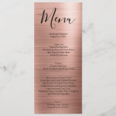 Menu's van het roos Gold Minimalist Typography Wed (Voorkant)