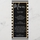 Menu's van het zwarte en Witte Striped Wedding Men (Voorkant)