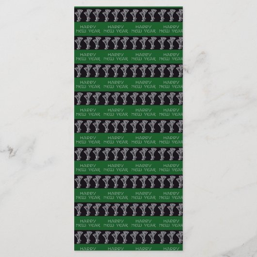 Menu's voor zwart en zilver, nieuw jaar en champag (Achterkant)