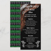 Menu's voor zwart en zilver, nieuw jaar en champag (Voorkant / Achterkant)