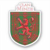 Menzie Tartan Scottish Plaid Lion Rampant Sticker (Voorkant)