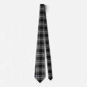 Menzies Black Scottish Tartan Pset Pattern Stropdas (Voorkant)