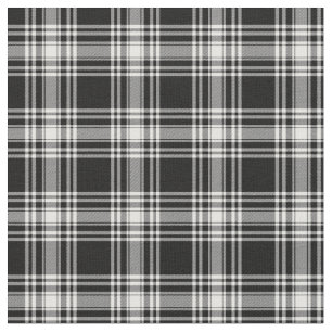 Menzies Black & White Modern Tartan Stof