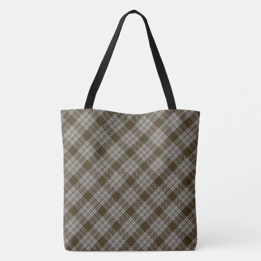 Menzies Brown Clan Tartan Scottish Pset Tote Bag (Achterkant)
