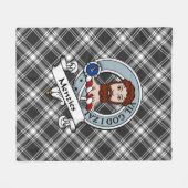 Menzies Clan Badge Tartan Pset Fleece Deken (Voorkant (Horizontaal))