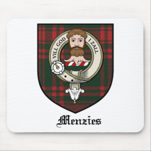 Menzies Clan Crest Badge Tartan Muismat