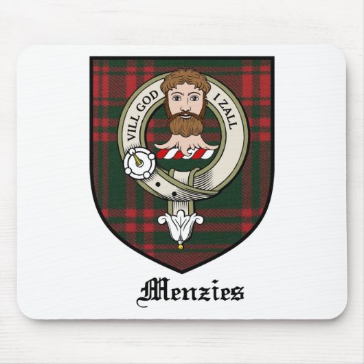 Menzies Clan Crest Badge Tartan Muismat (Voorkant)