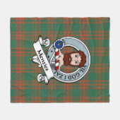 Menzies Green Ancient Clan Badge Tartan Pset Fleece Deken (Voorkant (Horizontaal))