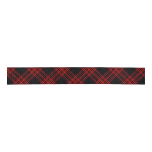 Menzies Hunting Tartan Scottish Pset Pattern Grosgrain Lint (Voorkant)