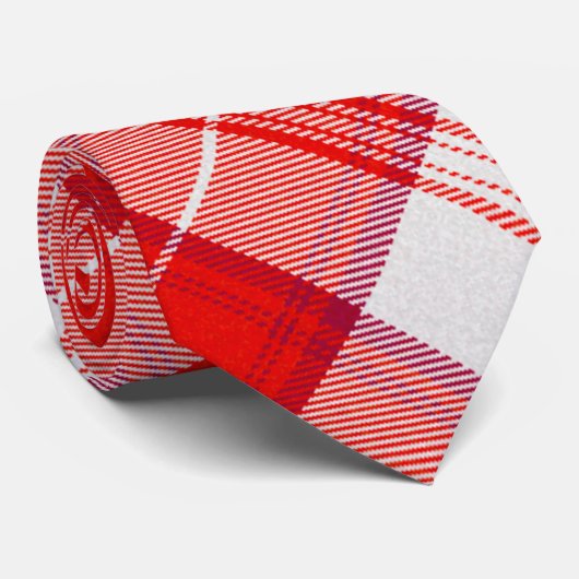 Menzies Red Clan Tartan Scottish Pset Stropdas (Opgerold)