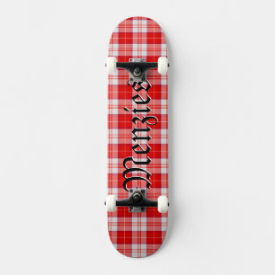 Menzies Rode Clan Tartan Schotse Plaid Persoonlijk Skateboard