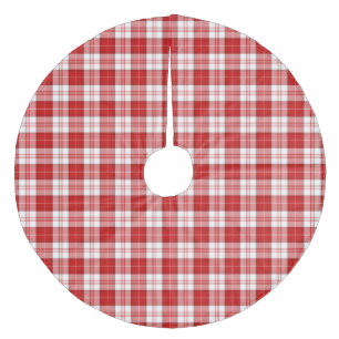 Menzies tartan red white plaid fleece kerstboom rok