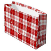 Menzies tartan red white plaid groot cadeauzakje (Achterkant Gekanteld)