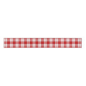 Menzies tartan red white plaid grosgrain lint (Voorkant)