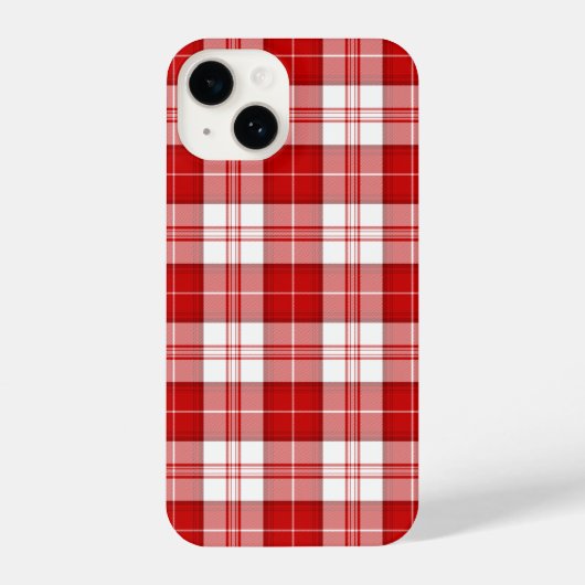 Menzies tartan red white plaid iPhone hoesje (Achterkant)