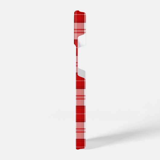 Menzies tartan red white plaid iPhone hoesje (Linkerkant)