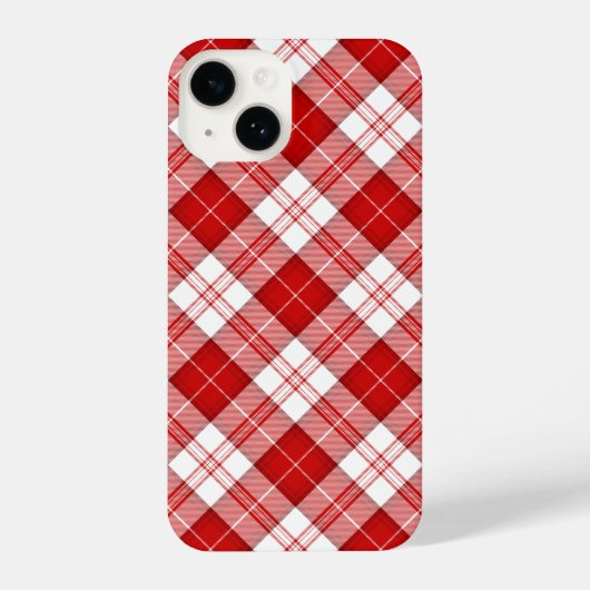 Menzies tartan red white plaid iPhone hoesje (Achterkant)