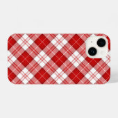 Menzies tartan red white plaid iPhone hoesje (Achterkant horizontaal)