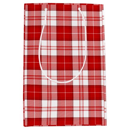 Menzies tartan red white plaid medium cadeauzakje (Voorkant)